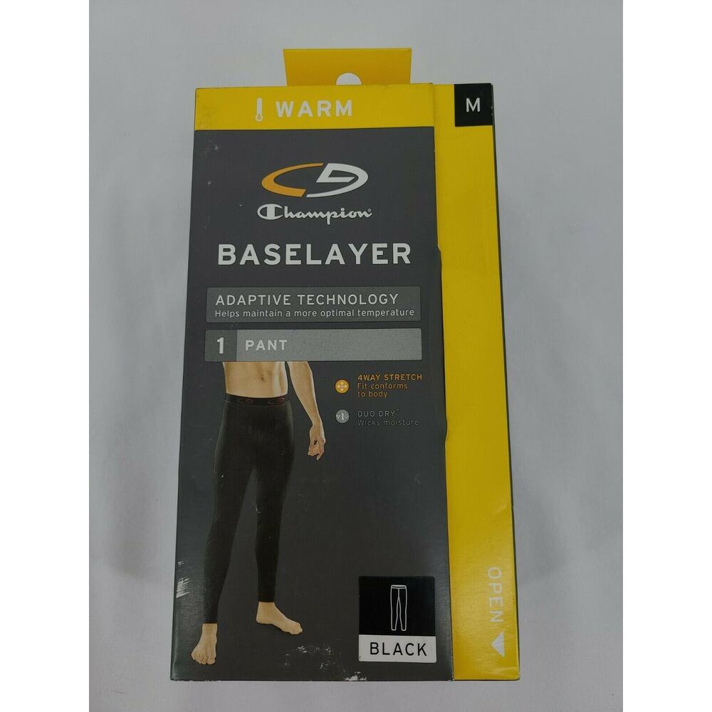 C9 CHAMPION BASELAYER MENS SIZE MEDIUM PANTS BLACK STRETCH DRY WICK LONGJOHNS